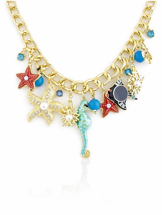 Jewelry - Cluster Starfish Seahorse Necklace